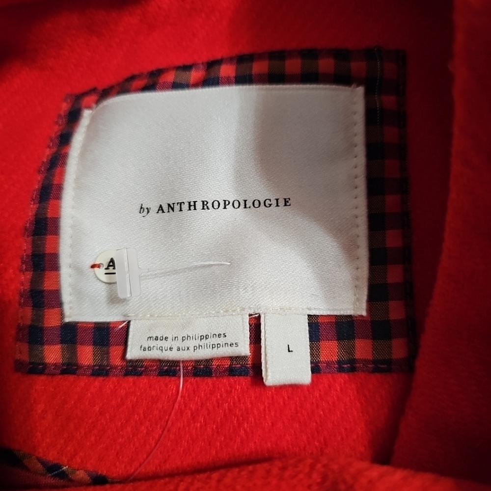 Anthropologie Sascha Red Asymmetrical‎ Jacket Women's Large NWOT Condition $180 - Picture 7 of 12